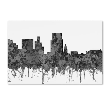 Marlene Watson 'Boise Idaho Skyline BW' Canvas Art,30x47